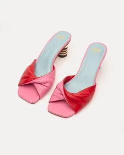 Farah Twist Kickball Heel Nappa Pink Red -Clothing Store FARAHSN PINKRED 04