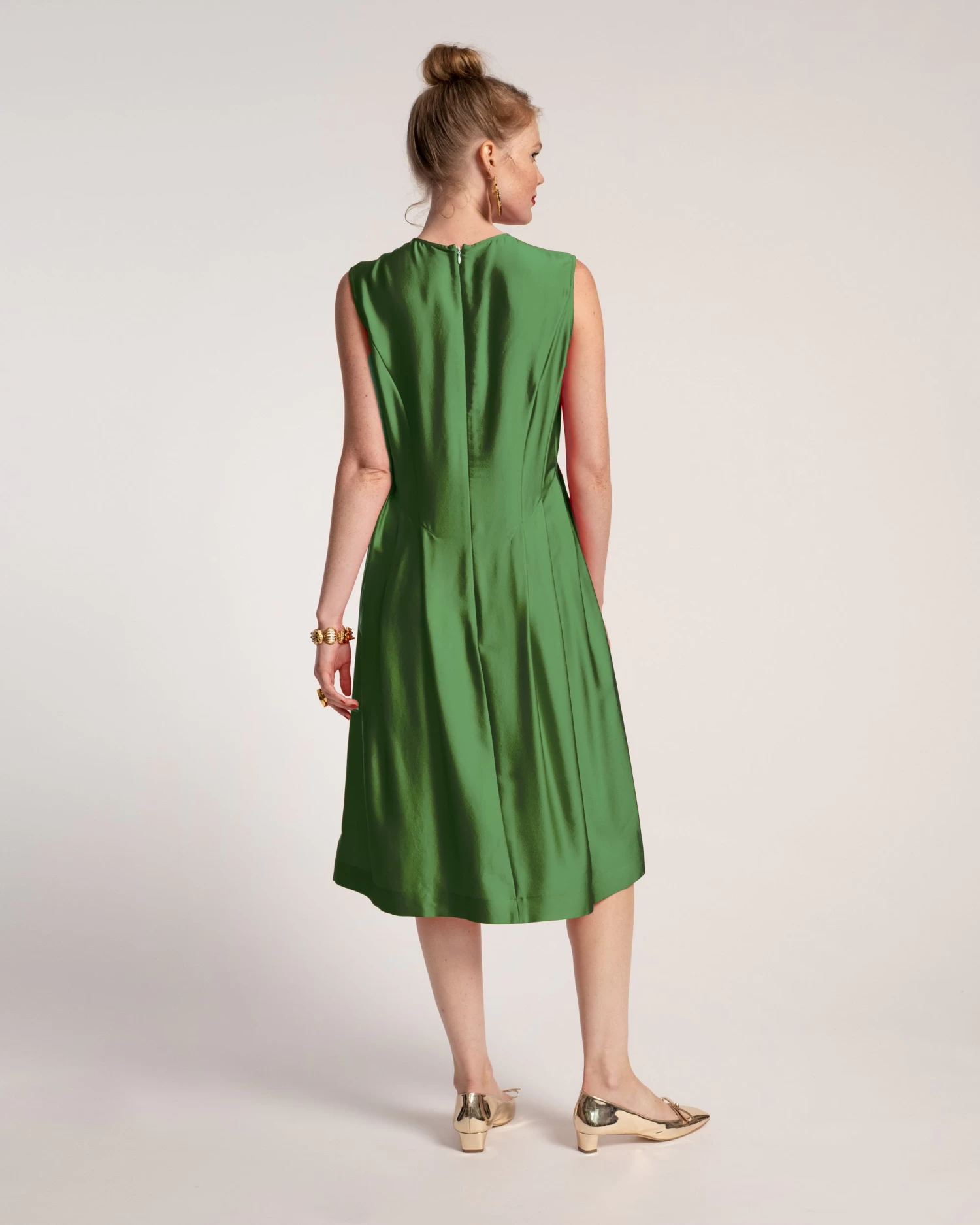 Florencia Dress Silk Emerald 7 Florencia Dress Silk Emerald - Image 5