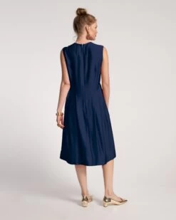 Florencia Dress Silk Navy 11 Florencia Dress Silk Navy -Clothing Store FLORENCIA NAVY 03