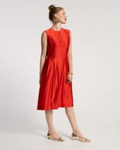 Florencia Dress Silk Red 8 Florencia Dress Silk Red -Clothing Store FLORENCIA RED 02