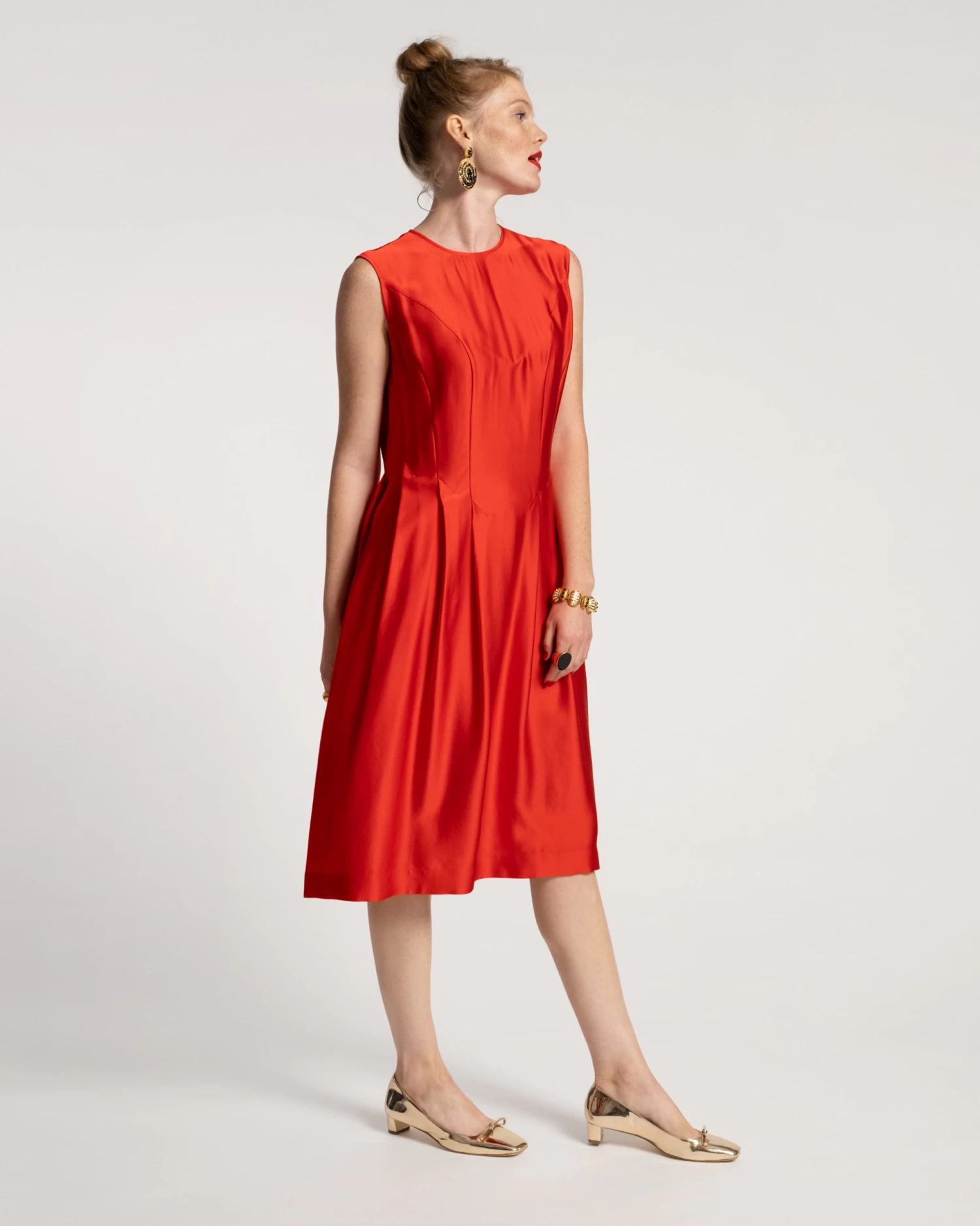 Florencia Dress Silk Red 5 Florencia Dress Silk Red - Image 3