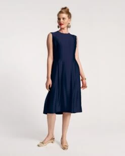 Florencia Dress Silk Navy 9 Florencia Dress Silk Navy -Clothing Store FLORENCIA navy