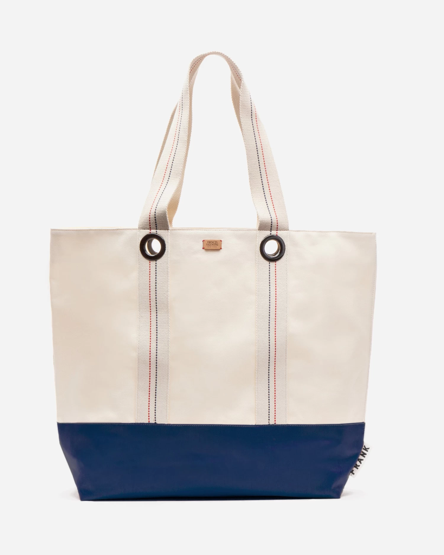 Frank Men's XL Canvas Tote Natural Navy 3 Frank Men's XL Canvas Tote Natural Navy