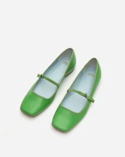 Jude Mary Jane Leather Flat Green -Clothing Store FV SS18 JUDE GRASS 04 39d2435a 676a 4c0b acec 52d443f9106e