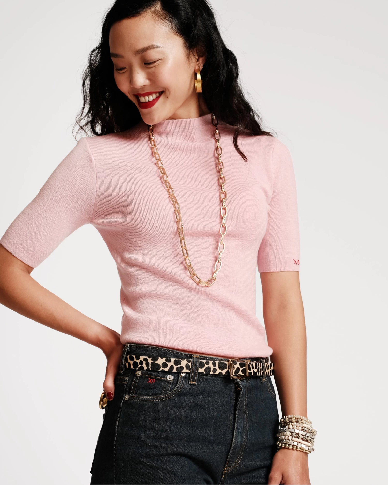 Reversible Cheeta Haircalf Nappa Leather Belt Red 5 Reversible Cheeta Haircalf Nappa Leather Belt Red - Image 3