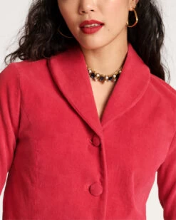 Finley Stretch Velvet Blazer Cranberry 8 Finley Stretch Velvet Blazer Cranberry -Clothing Store Fall23 On Figure1615 1