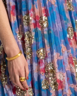 Georgette Sequin Dress Blue Coral -Clothing Store GEORGETTE 02