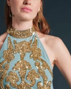 Goddess Top Light Blue Gold 8 Goddess Top Light Blue Gold -Clothing Store GODDESS TOP LTBLUE 02