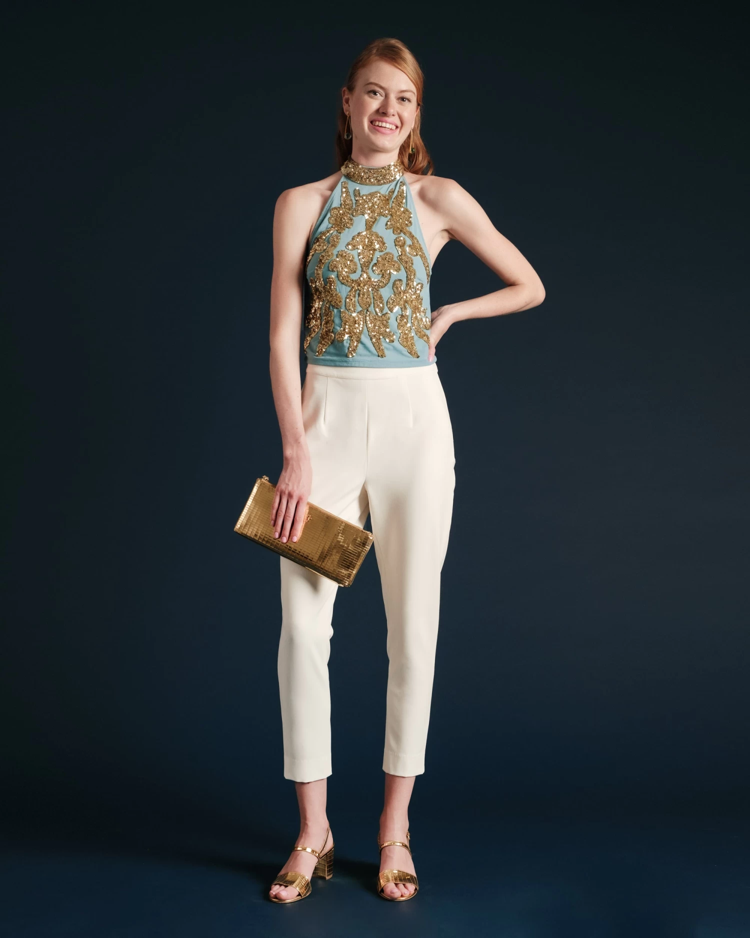 Goddess Top Light Blue Gold 4 Goddess Top Light Blue Gold - Image 2