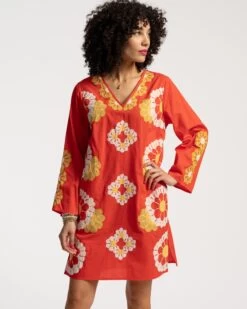 Clothing Store 21 Goldie Tunic Sunrise Coral Multi