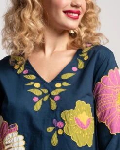 Goldie Tunic African Daisy Navy Multi -Clothing Store GOLDIE TUNIC AFRICANDAISY 03