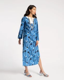 Kitt Caftan Aquarius Print Blue Multi 8 Kitt Caftan Aquarius Print Blue Multi -Clothing Store GROOVY BLUE 02