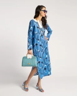 Kitt Caftan Aquarius Print Blue Multi 10 Kitt Caftan Aquarius Print Blue Multi -Clothing Store GROOVY BLUE 04