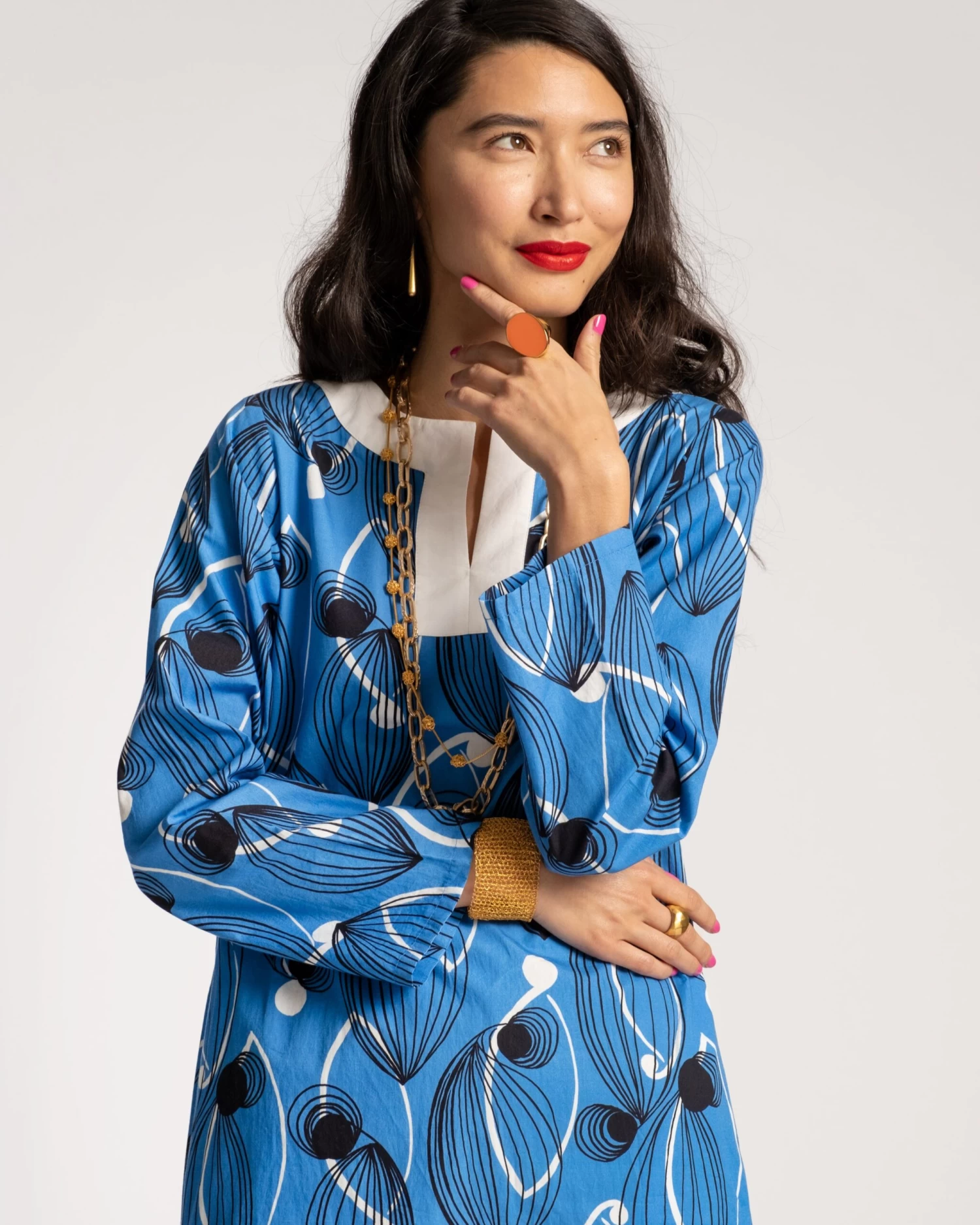 Kitt Caftan Aquarius Print Blue Multi 7 Kitt Caftan Aquarius Print Blue Multi - Image 5