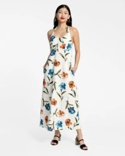 Malia Halter Dress Waffleweave Iris