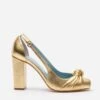 Retro Pump Metallic Leather Platino