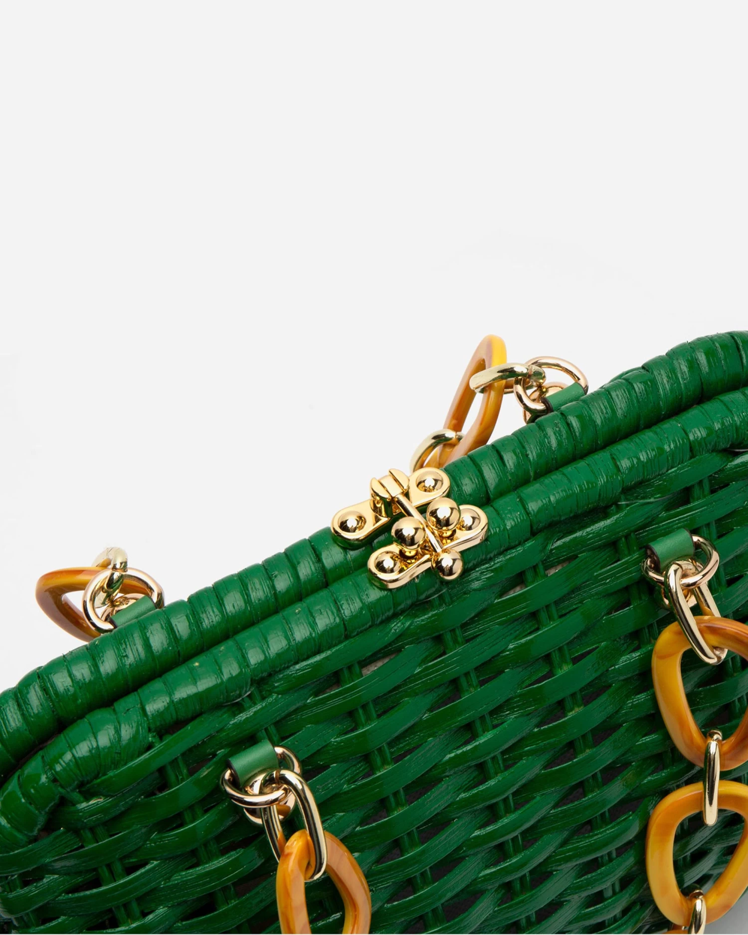 Hen Peony Wicker Basket Green 6 Hen Peony Wicker Basket Green - Image 4