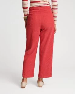 Jane Mini Wale Corduroy Pant Coral -Clothing Store JANE CORD RED 04