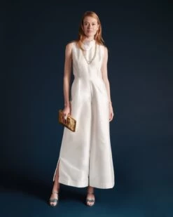 Audrey Jumpsuit Shantung White