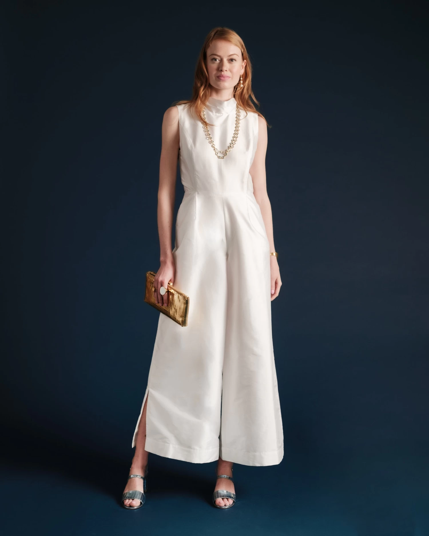 Audrey Jumpsuit Shantung White 3 Audrey Jumpsuit Shantung White