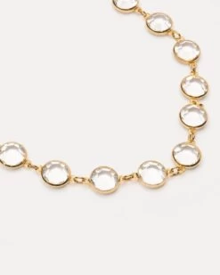 Crystal Slip-On Necklace Clear Gold -Clothing Store KJL NECKLACE CLEAR 2