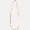 Crystal Slip-On Necklace Light Blue Gold -Clothing Store KJL NECKLACE LTBLUE 1