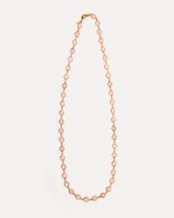 Crystal Slip-On Necklace Pink Gold