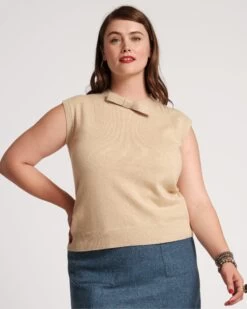 Janis Wool Shell Gold -Clothing Store KNIT SHELL PLUS