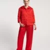 Lauren Quilted Pajama Set Silk Red