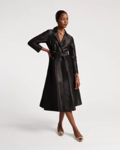 Lucille Wrap Dress Dupioni Black