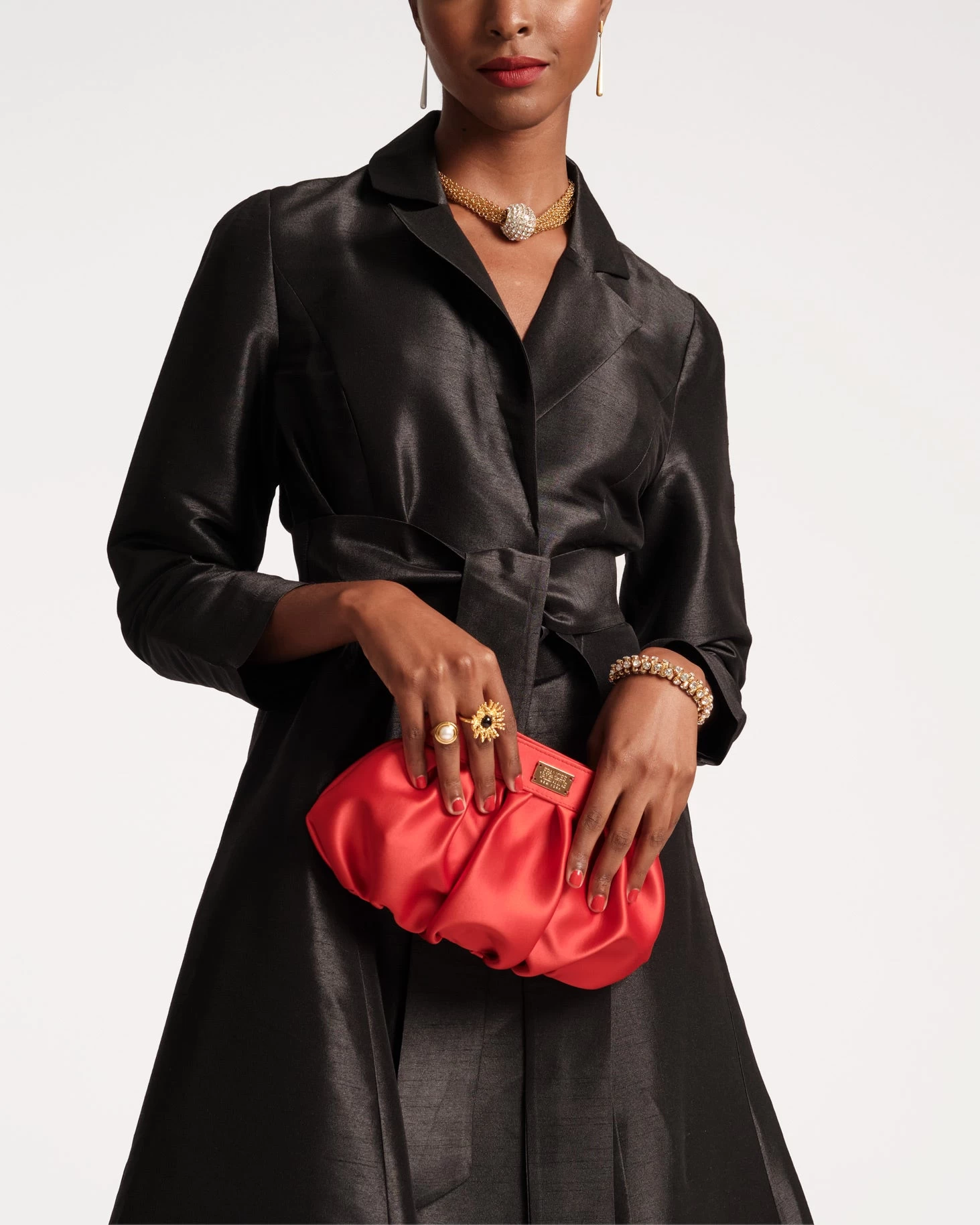 Lucille Wrap Dress Dupioni Black 7 Lucille Wrap Dress Dupioni Black - Image 5