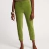 Lucy Pant Stretch Velvet Moss Green -Clothing Store LUCY GREEN 01