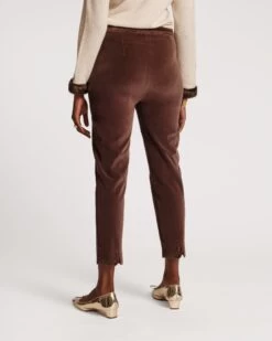 Lucy Pant Stretch Velvet Chocolate -Clothing Store LUCY VELVET CHOC 03
