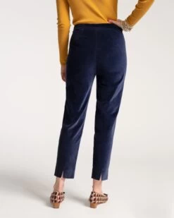Lucy Pant Stretch Velvet Midnight -Clothing Store LUCY VELVET NAVY 03