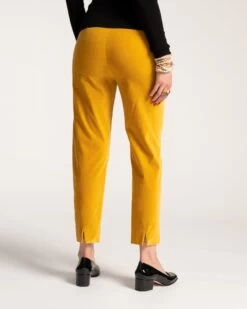 Lucy Pant Stretch Velvet Mustard -Clothing Store LUCY VELVET mustard 03