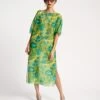Marguerite Sheer Coverup Maxi Flower Power -Clothing Store MAGUERITE GREEN 01