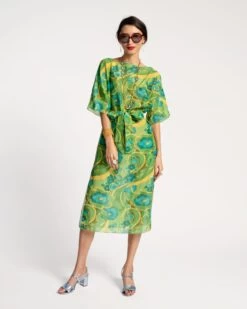 Marguerite Sheer Coverup Maxi Flower Power 7 Marguerite Sheer Coverup Maxi Flower Power -Clothing Store MAGUERITE GREEN 03