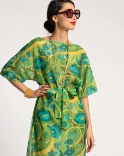 Marguerite Sheer Coverup Maxi Flower Power 9 Marguerite Sheer Coverup Maxi Flower Power -Clothing Store MAGUERITE GREEN 04