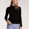 Marie Long Sleeve Sweater Merino Black -Clothing Store MARIE LONGSLEEVE BLACK 01
