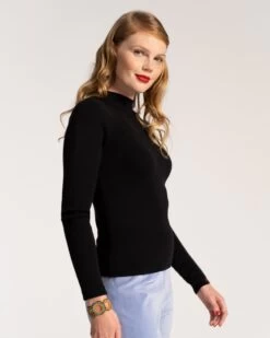 Marie Long Sleeve Sweater Merino Black -Clothing Store MARIE LONGSLEEVE BLACK 02