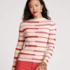Marie Long Sleeve Sweater Merino Shadow Stripe