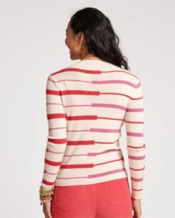 Marie Long Sleeve Sweater Merino Shadow Stripe 10 Marie Long Sleeve Sweater Merino Shadow Stripe -Clothing Store MARIE SHADOWSTRIPE 03
