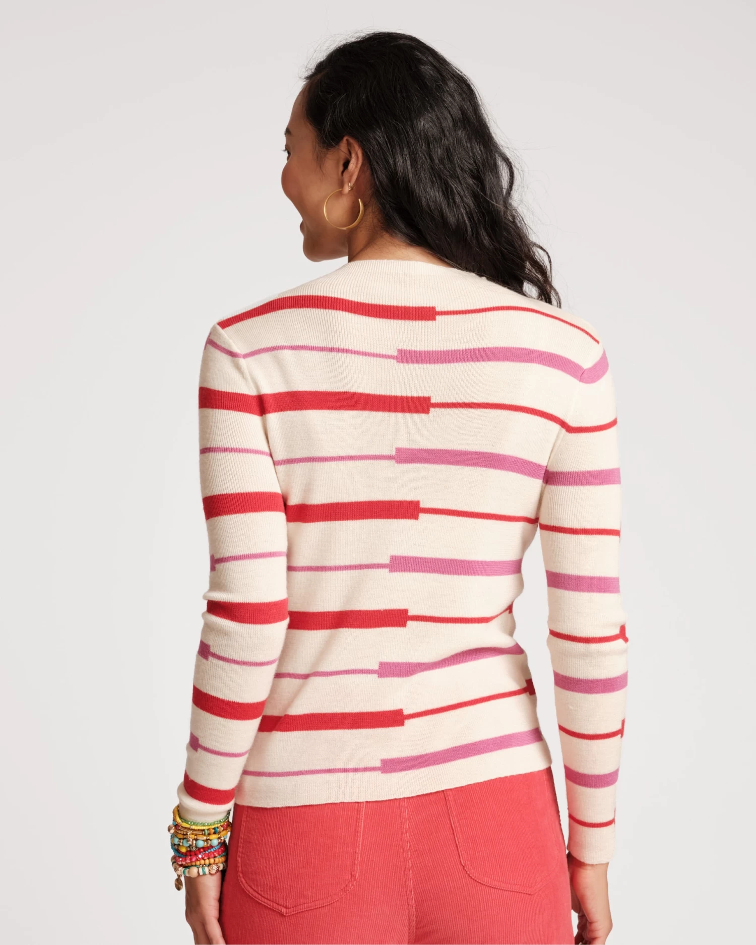Marie Long Sleeve Sweater Merino Shadow Stripe 6 Marie Long Sleeve Sweater Merino Shadow Stripe - Image 4