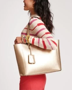 Trixie Tote Tumbled Leather Platino 12 Trixie Tote Tumbled Leather Platino -Clothing Store MARIE SHADOWSTRIPE 05