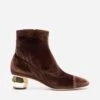 Marnie Boot Stretch Velvet Chocolate -Clothing Store MARNIE STRETCH BROWN