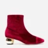 Marnie Boot Stretch Velvet Berry -Clothing Store MARNIE STRETCH RED
