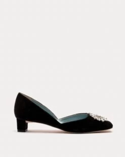 McCall Mini Block Heel Velvet Black 9 McCall Mini Block Heel Velvet Black -Clothing Store MCCALLV BLACK 01