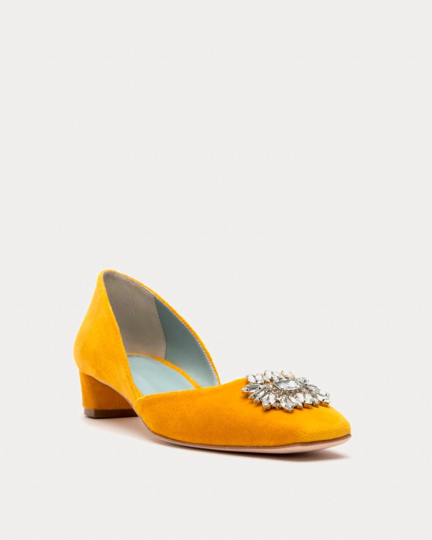 McCall Mini Block Heel Velvet Mustard 6 McCall Mini Block Heel Velvet Mustard - Image 4