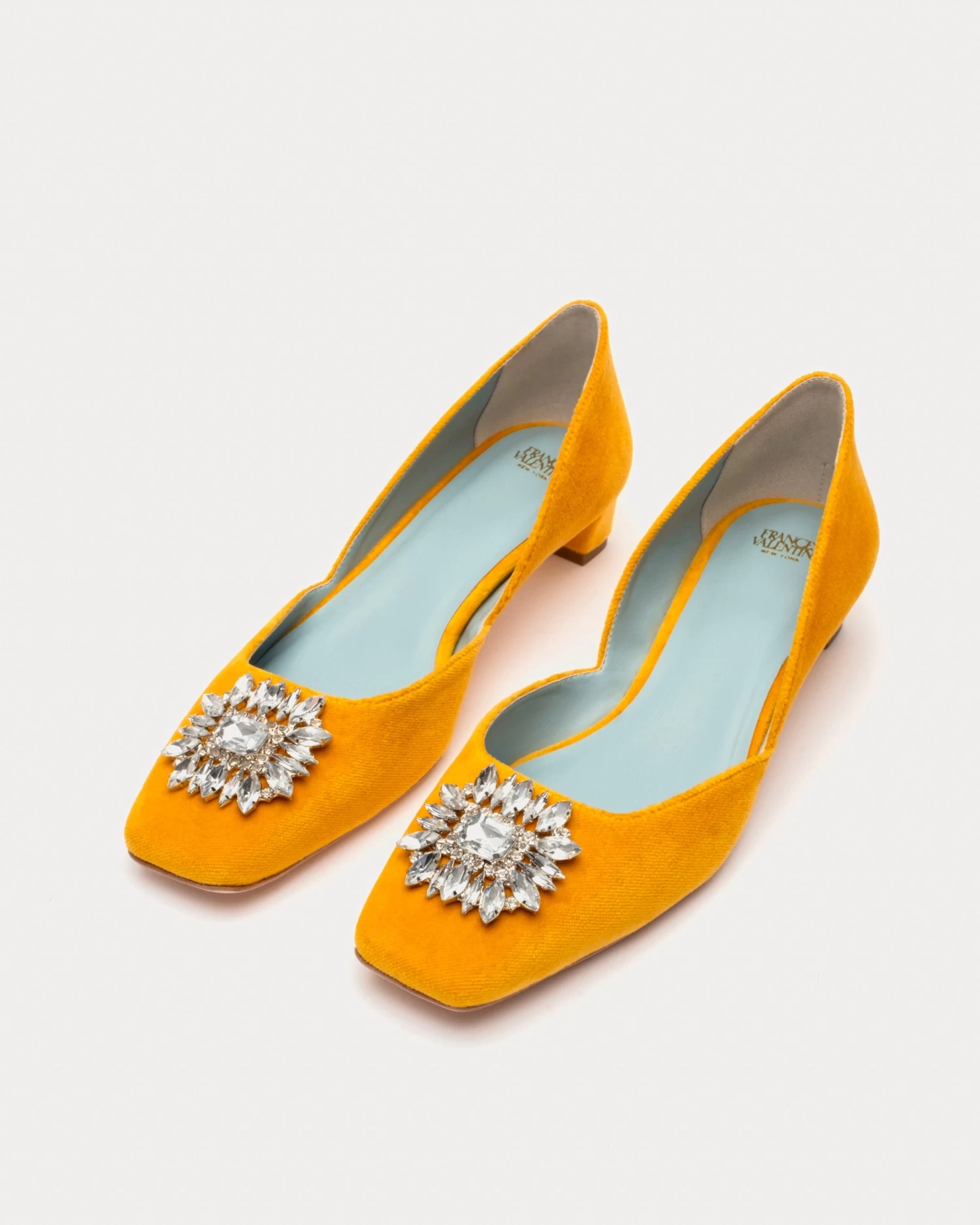 McCall Mini Block Heel Velvet Mustard 3 McCall Mini Block Heel Velvet Mustard