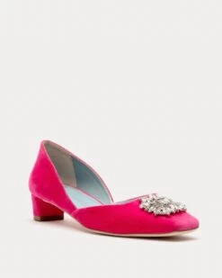 McCall Mini Block Heel Velvet Pink -Clothing Store MCCALLV PINK 02